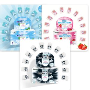 Freegrin breath strips variety 3-pack: three boxes of dissolvable mouthwash strips