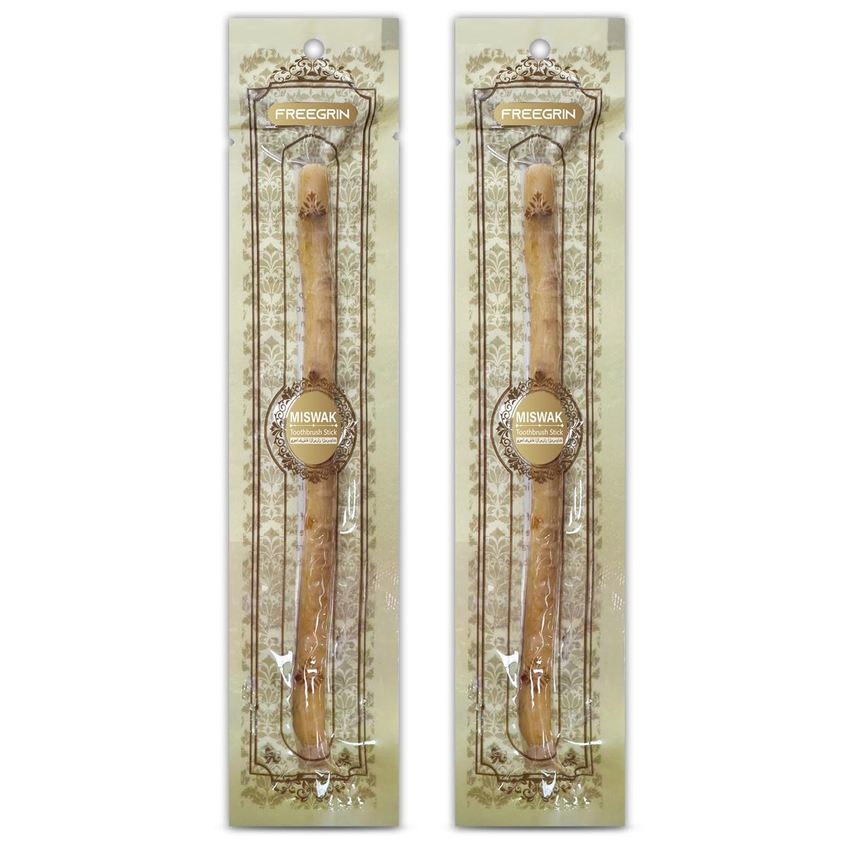 Freegrin vacuum-sealed miswak sticks, 2-pack
