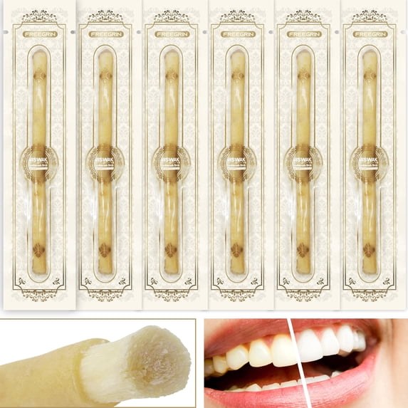 Freegrin natural miswak sticks original, 6-pack vacuum sealed