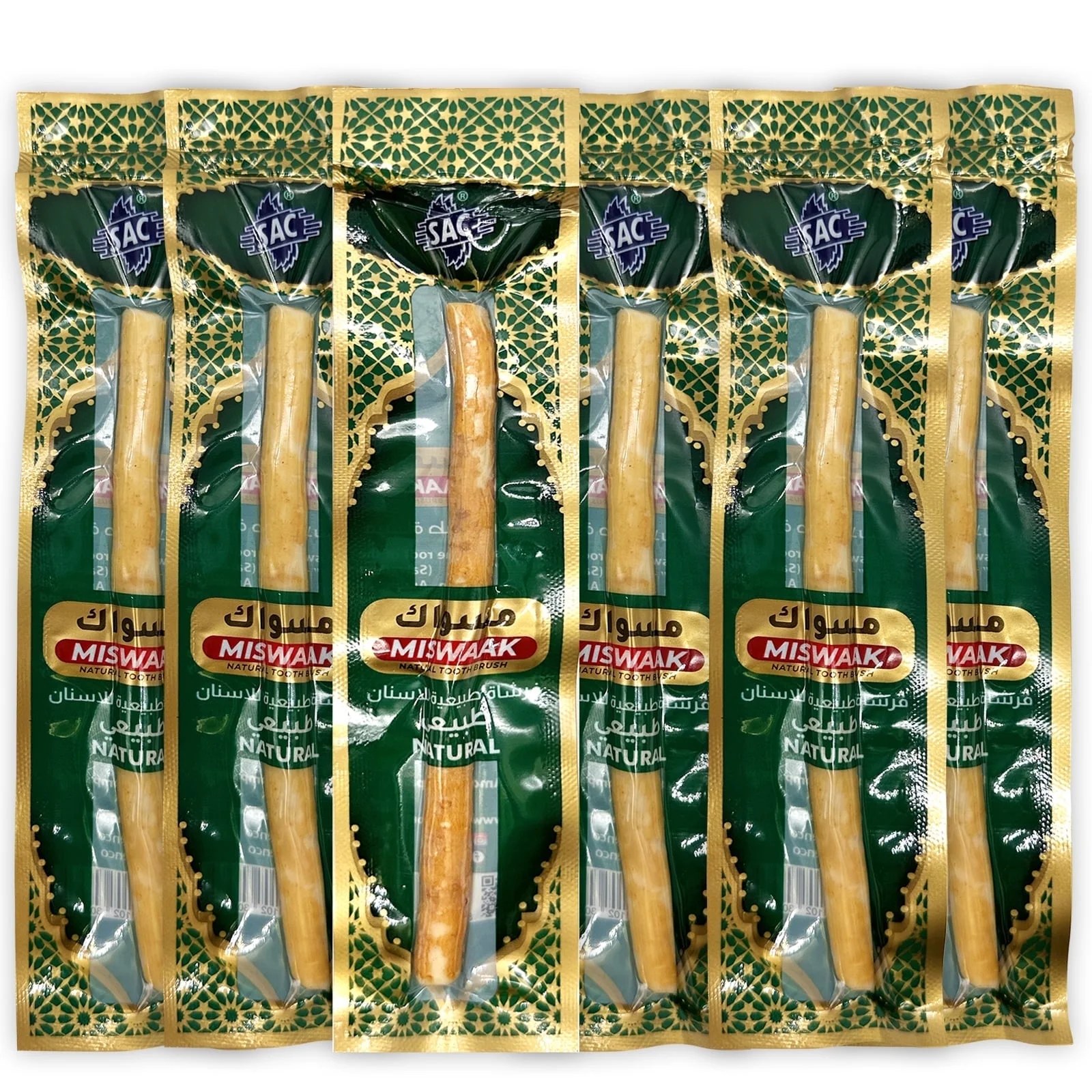 Miswak sticks original flavor, 6-pack vacuum sealed