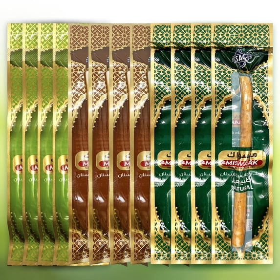 Miswak sticks variety pack: original, clove and mint, 12 sticks